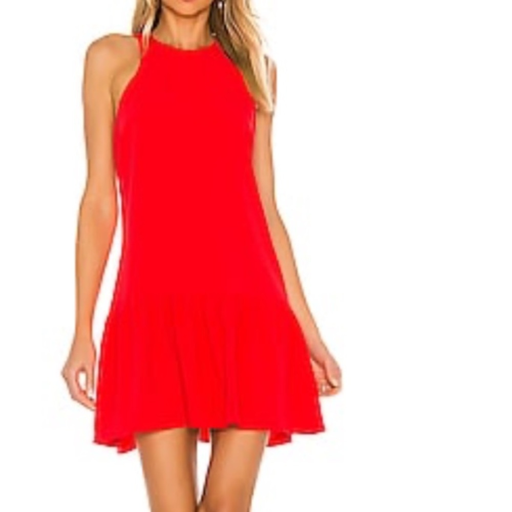 Amanda Uprichard Ezra Mini Dress in Crimson made in USA size L